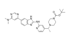 tert-butyl (R)-4-(1-(2-((6-(6-(dimethylamino)pyrimidin-4-yl)-1H-benzo[d]imidazol-2-yl)amino)pyridin-4-yl)ethyl)piperazine-1-carboxylate