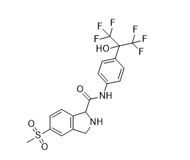 N-(4-(1,1,1,3,3,3-hexafluoro-2-hydroxypropan-2-yl)phenyl)-5-(methylsulfonyl)isoindoline-1-carboxamide