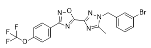 5-(1-(3-Bromobenzyl)-5-methyl-1H-1,2,4-triazol-3-yl)-3-(4-(trifluoromethoxy)phenyl)-1,2,4-oxadiazole