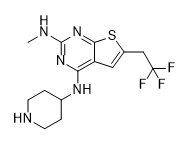 N2-methyl-N4-(piperidin-4-yl)-6-(2,2,2-trifluoroethyl)thieno[2,3-d]pyrimidine-2,4-diamine