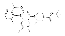 1-Piperazinecarboxylic acid, 4-[(1R)-7-chloro-6-fluoro-1,2-dihydro-1-[4-methyl-2-(1-methylethyl)-3-pyridinyl]-2-oxopyrido[2,3-d]pyrimidin-4-yl]-3-methyl-, 1,1-dimethylethyl ester, (3S)-