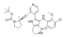 tert-butyl (R)-2-((4-(3-((3-chloro-2-methoxyphenyl)amino)-4-oxo-4,5,6,7-tetrahydro-1H-pyrrolo[3,2-c]pyridin-2-yl)pyridin-3-yl)ethynyl)-2-methylpyrrolidine-1-carboxylate