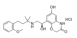 2H-1,4-Benzoxazin-3(4H)-one, 6-hydroxy-8-[(1R)-1-hydroxy-2-[[3-(2-methoxyphenyl)-1,1-dimethylpropyl]amino]ethyl]-, hydrochloride (1:1)